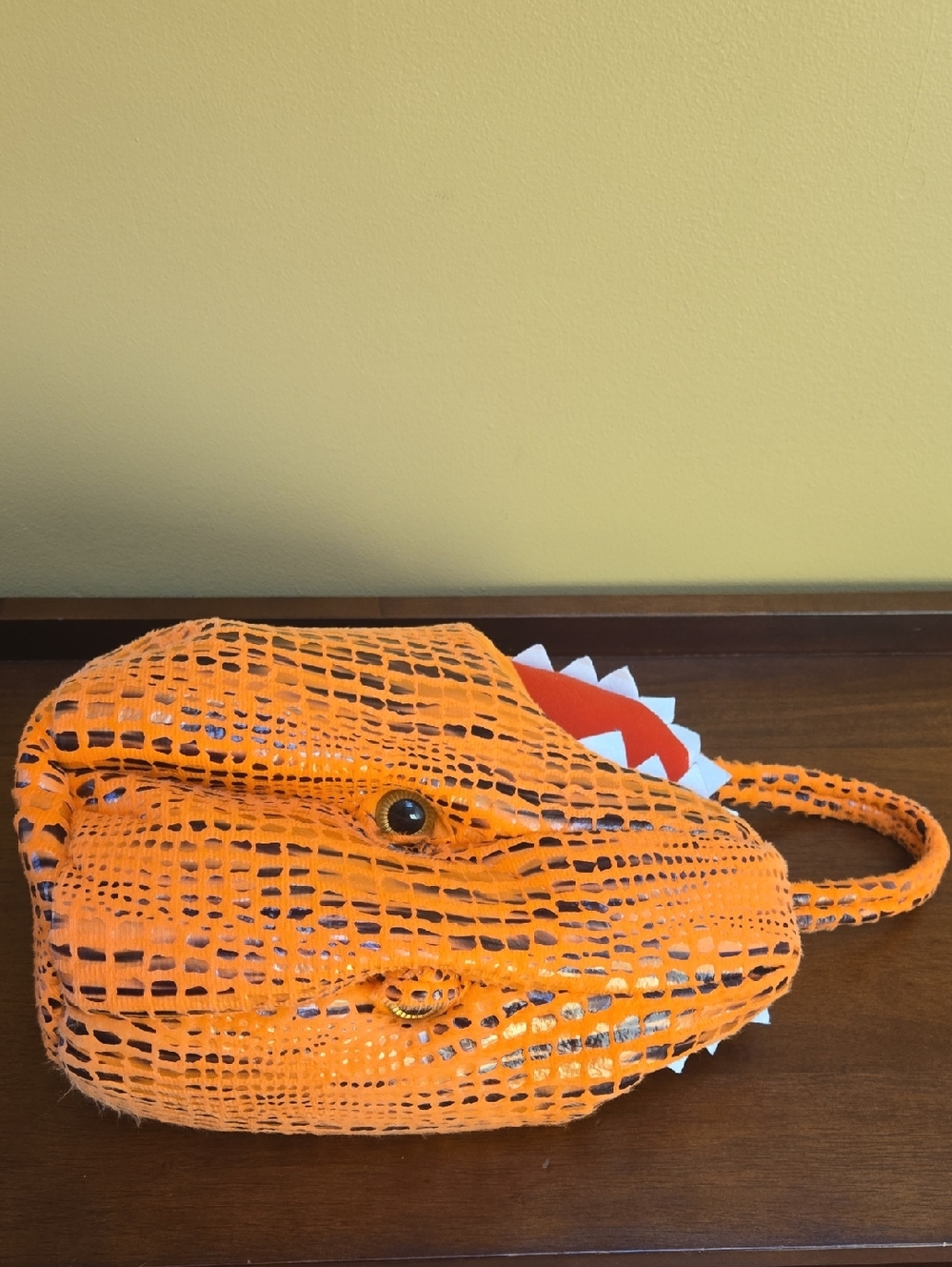 Pottery Barn Kids Orange Crocodile-Texture Reptile Trick Or Treat Halloween Bag